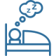 icon of person sleeping on bed